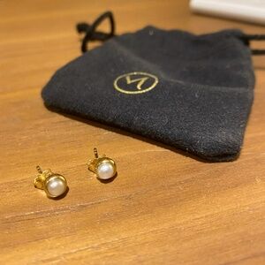 Mejuri Gold Vermeil and Pearl Earrings